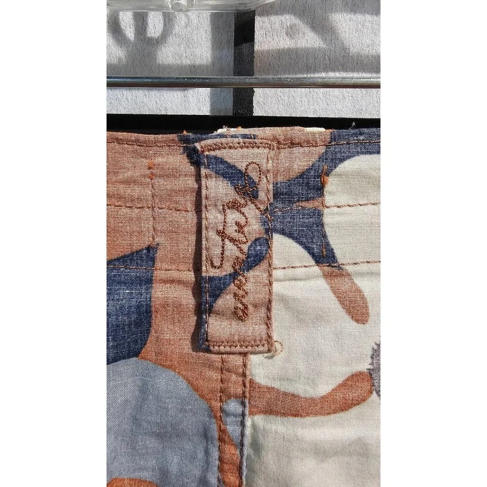 AVENTURA CLOTHING Women’s‎ Skirt Size 16 Orange Blue Floral ORGANIC Cotton